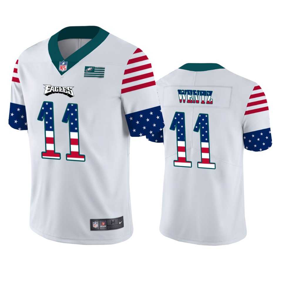 Nike Eagles 11 Carson Wentz White USA Flag Fashion Limited Jersey Dyin,We sell and wholesale Nike Eagles 11 Carson Wentz White USA Flag Fashion Limited Jersey Dyin on line form chian!